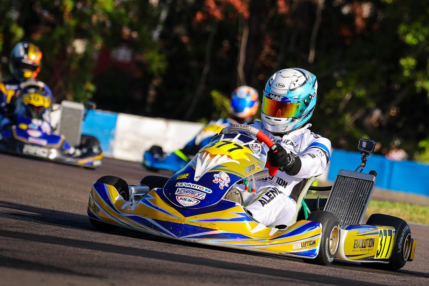 Evolution Kart team preparing a kart